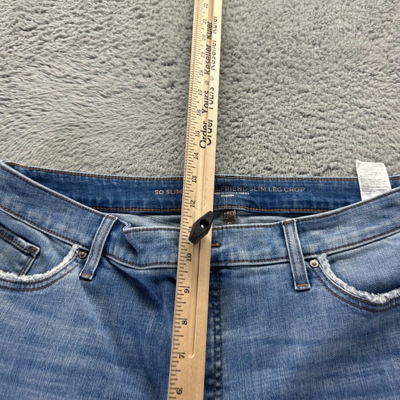 Chico's So Slimming Jeans Womens 14 Cotton Denim Cropped Straight Faded Slim Fit - Picture 3 of 11